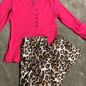 Betsy Johnson pajamas set shirt pants M